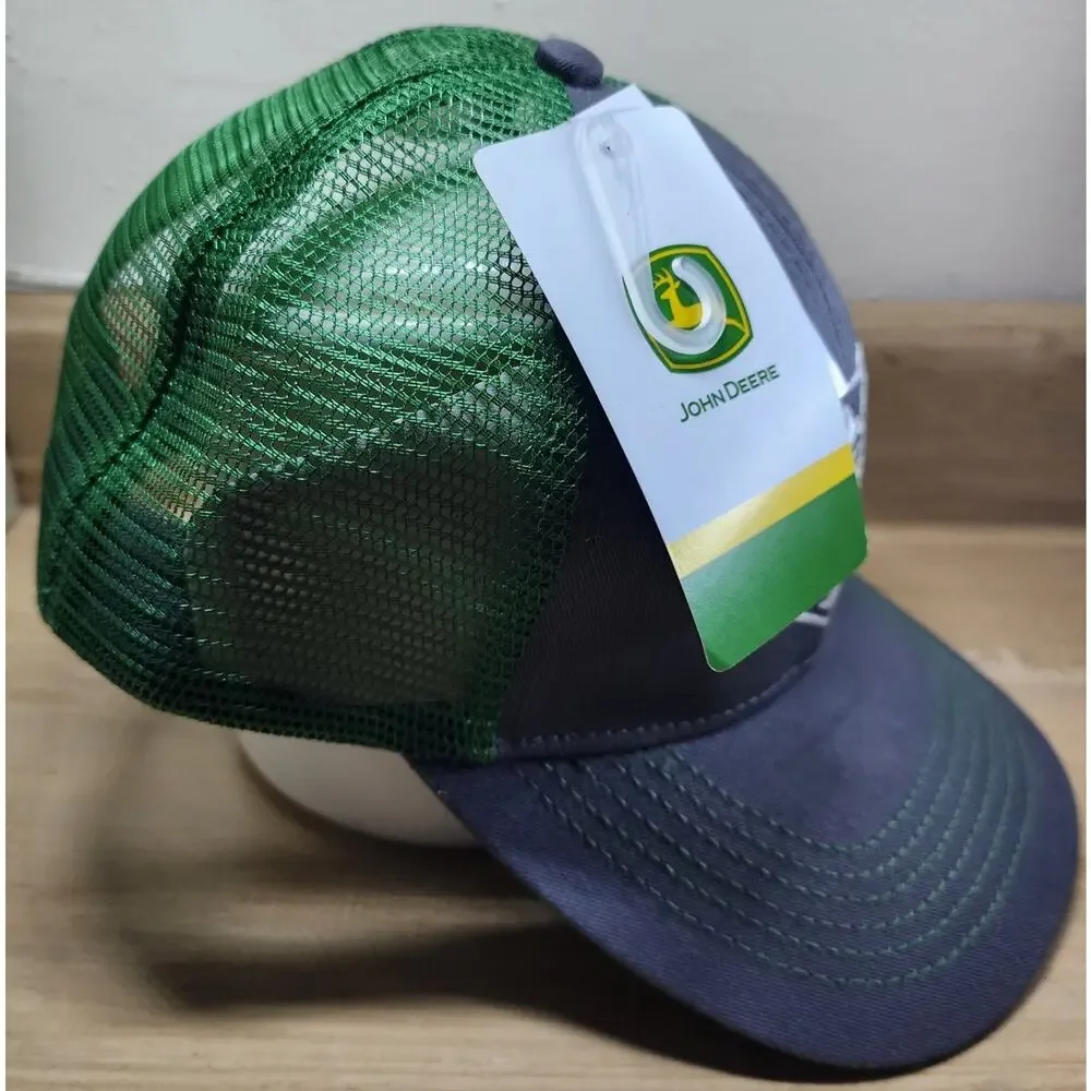 John Deere Power Pac Trucker Hat Men's OS Adjustable Gray Green New See Pictures